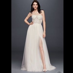 Galina Signature Strapless Tulle Wedding Dress